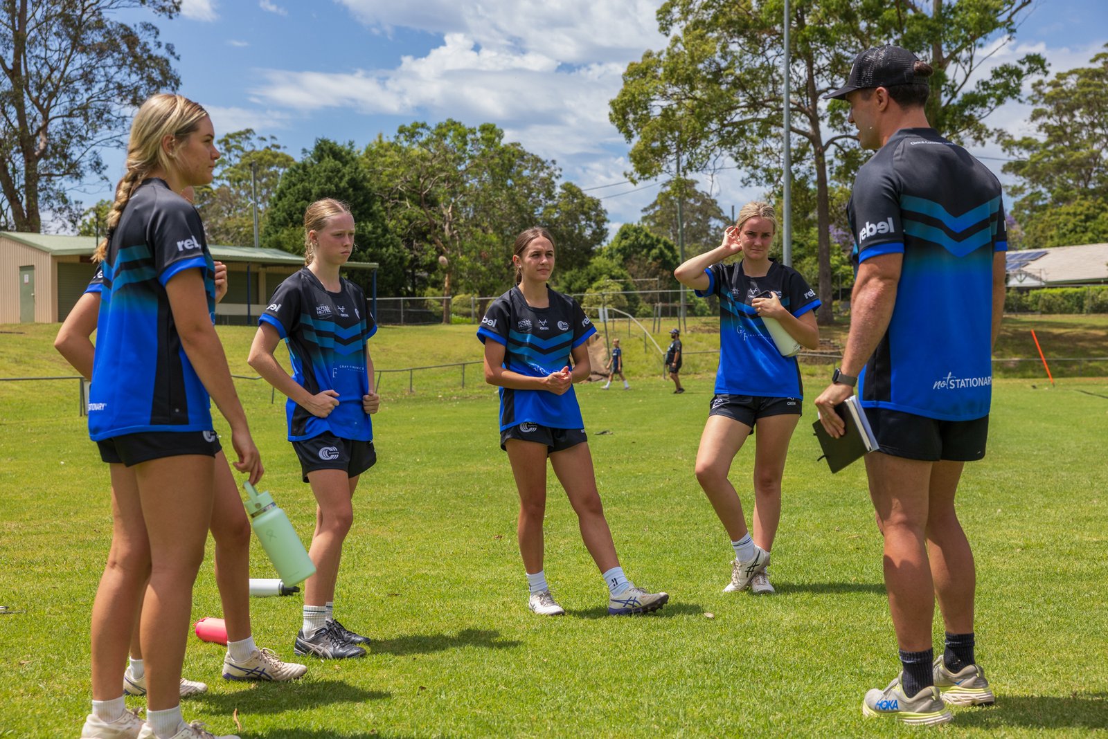 Brodie Croft coaching the girls group during a Triple C Academy session